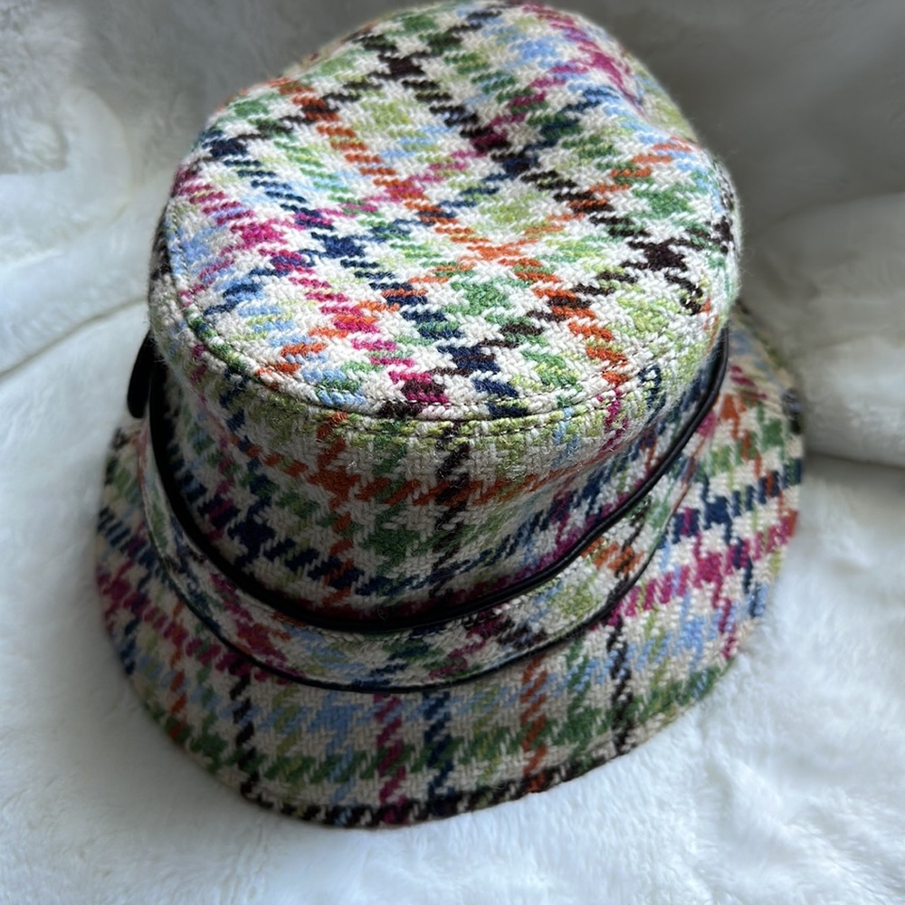 COACH || Tattersall Crusher Multicolor Winter Bucket Hat. Sz. S/P - Picture 5 of 16